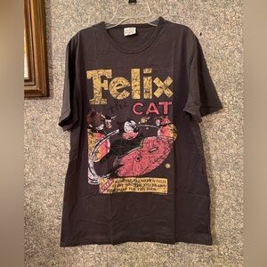 NWOT Felix the Cat charcoal grey bulk Graphic T-Shirt Radio Days sz M oversized